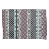 Zwart-wit bruin patchwork kant kussensloop (Voorkant)