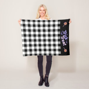 Zwart/wit Buffalo Check Monogram Fleece Deken