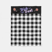 Zwart/wit Buffalo Check Monogram Fleece Deken (Voorkant)