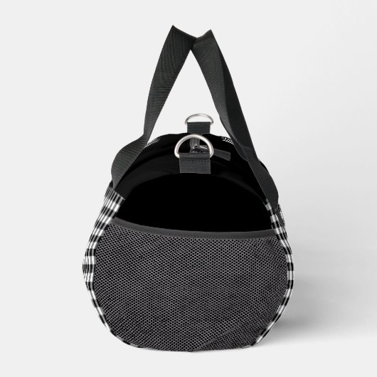 Zwart-wit Buffalo Check Plaid Bold Monogram Plunjezak (Rechts)