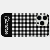 Zwart-wit Buffalo Plaid Aangepaste Naam Case-Mate iPhone Case (Achterkant (horizontaal))