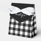 Zwart-wit Buffalo Plaid Dank u Bedankdoosjes (Voorkant Zijde)