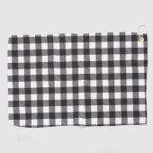 Zwart-wit Buffalo Plaid Golf Handdoek (Horizontaal)