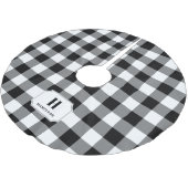 Zwart-wit Buffalo Plaid Monogram Kerstboom Rok (Gekanteld)