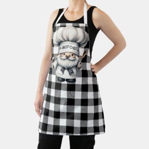 Zwart-wit Buffalo Plaid Schort