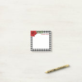 Zwart-wit buffalo speldenstetia post-it® notes (Op bureau)