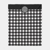 Zwart wit buffel Beer Fleece Deken (Voorkant)