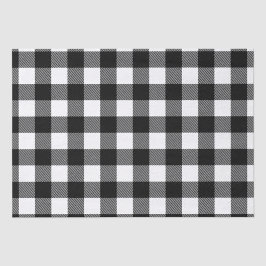 Zwart-wit Buffel Check Plaid Pattern Tissuepapier (Voorkant)