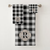 Zwart-wit Buffel Check rustieke boerderij Bad Handdoek (Insitu)