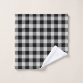 Zwart-wit Buffel Check rustieke boerderij Bad Handdoek (Wasdoekje)