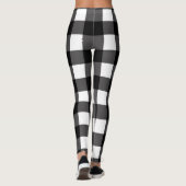 Zwart & Wit Buffel Gingham Geruite geruite geruite Leggings (Achterkant)