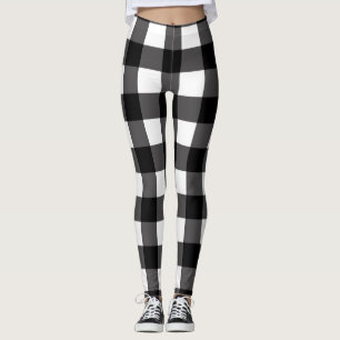 Zwart & Wit Buffel Gingham Geruite geruite geruite Leggings