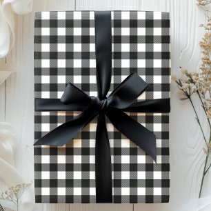 Zwart-wit Buffel Plaid Cadeaupapier