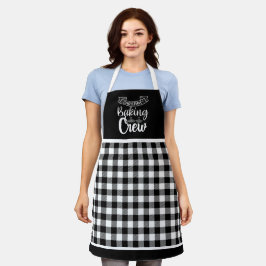 Zwart & Wit Buffel Plaid Christmas Baking Crew Schort