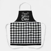 Zwart & Wit Buffel Plaid Christmas Baking Crew Schort (Voorkant)