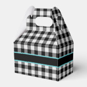 Zwart-wit Buffel Plaid en Blauwgroen Bedankdoosjes (Achterkant)