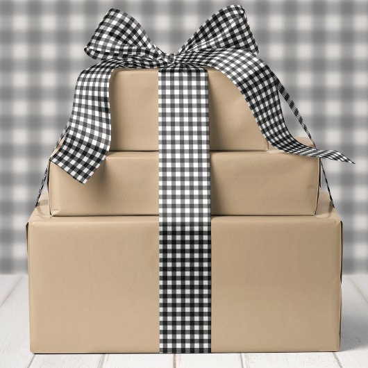 Zwart-wit Buffel Plaid Kerstmis Lint