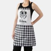 Zwart-wit Buffel Plaid Keukennaam Schort (Insitu)