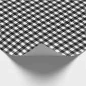Zwart Wit Buffel Plaid Patroon Kerstcadeau Cadeaupapier (Hoek)