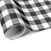 Zwart Wit Buffel Plaid Rustiek Traditioneel Cadeaupapier (Rol Hoek)