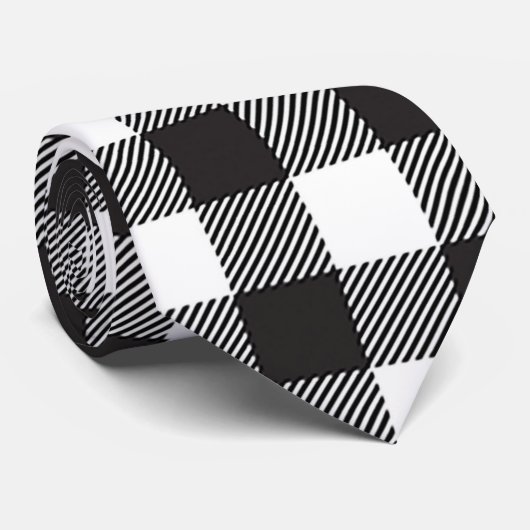 Zwart-wit buffel Stropdas Mannen (Opgerold)