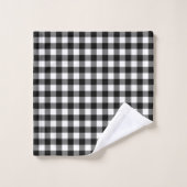 Zwart-wit buffelplaid bad handdoek (Wasdoekje)