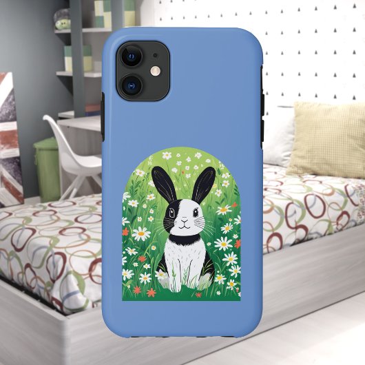 Zwart-wit Bunny iPhone / iPad hoesje