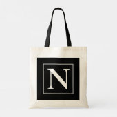 Zwart-wit Business Monogram Tote Bag (Achterkant)