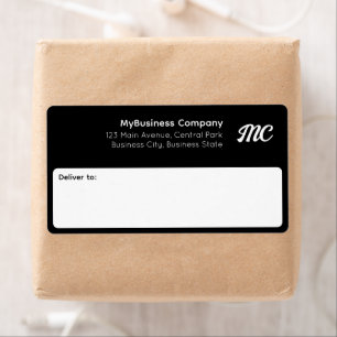 Zwart-wit Business Verzendlabel