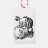 ZWART-WIT CADEAU LABELS  SANTA CADEAULABEL (Voorkant)