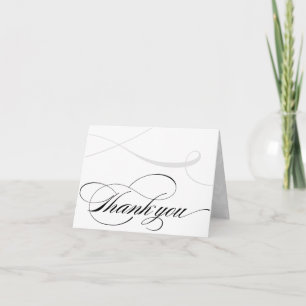 Zwart & Wit Calligrafie Bedankkaartjes Bedankkaart