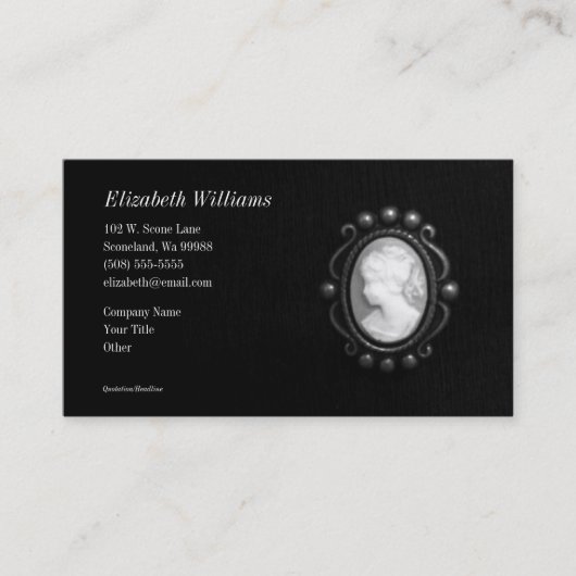 Zwart-wit Cameo Silhouette Visitekaartje (Voorkant)
