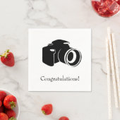 Zwart-wit camera gefeliciteerd servet (Insitu)
