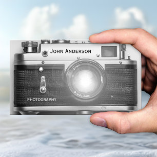 Zwart-wit camerafotograaf visitekaartje