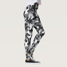 Zwart-wit Camo ontwerp leggings