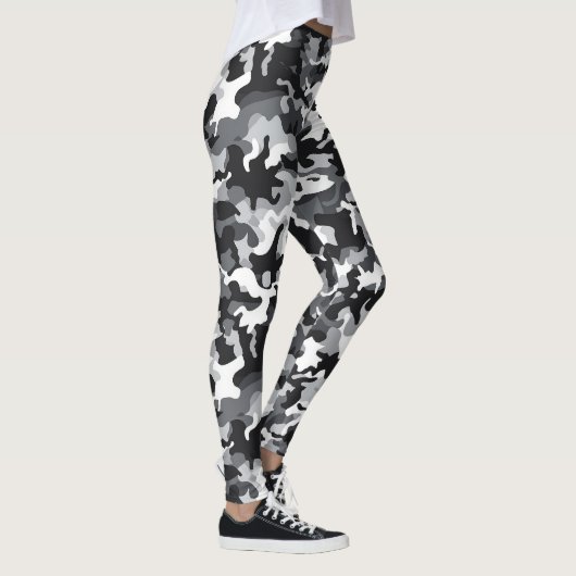 Zwart-wit Camo ontwerp leggings (Rechts)