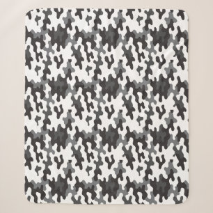 Zwart-Wit Camo Sherpa Deken