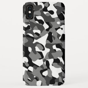 Zwart-wit Camouflage afdrukpatroon iPhone XS Max Hoesje