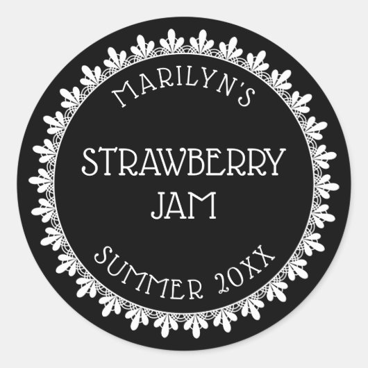 Zwart-wit Canning Label Stickers (Voorkant)