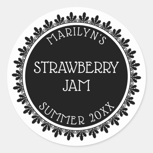 Zwart-wit Canning Label Stickers (Voorkant)