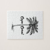 Zwart-wit Cape Coral & Palm-ontwerp Legpuzzel (Horizontaal)
