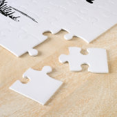 Zwart-wit Cape Coral & Palm-ontwerp Legpuzzel (Zijkant)