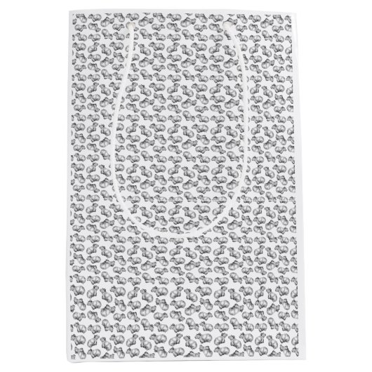 Zwart-wit Capybara Medium Cadeauzakje (Voorkant)