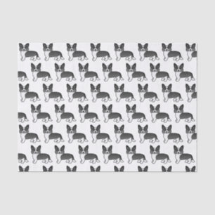 Zwart-Wit Cardigan Welsh Corgi Hond Patroon Tissuepapier