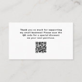 Zwart-wit Casual script en hart Dank u Visitekaartje (Achterkant)