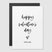 Zwart-wit Casual Script en hart Valentijn Magnetische Uitnodiging (Voorkant / Achterkant)