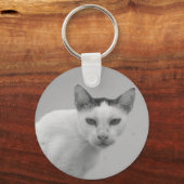 Zwart-wit - Cat 02 Sleutelhanger (Voorkant)