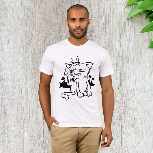 Zwart-wit Cat Mannen T-shirt