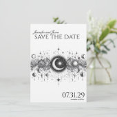 Zwart & Wit Celestial Save The Date (Staand voorkant)