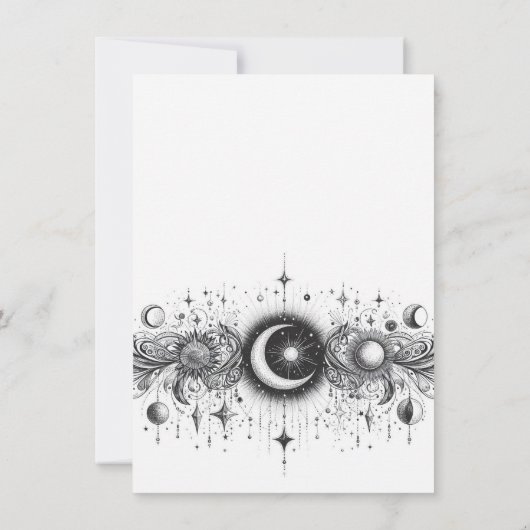 Zwart & Wit Celestial Save The Date (Achterkant)